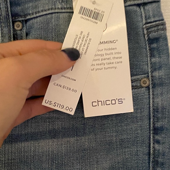 BRAND NEW Chicos denim jeans with pattern at the ankle - Picture 4 of 5